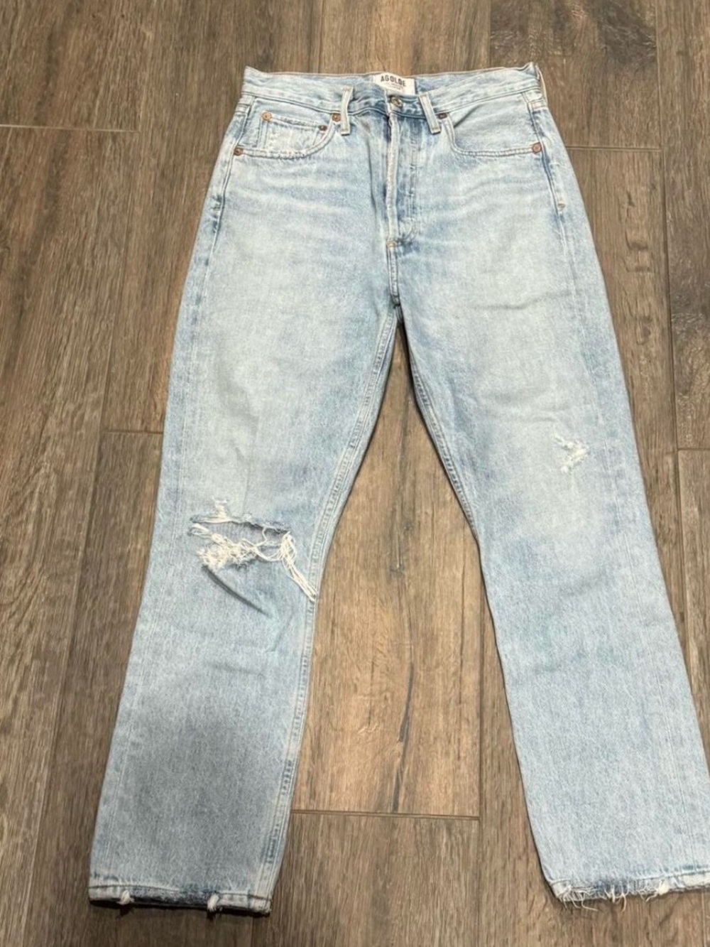 AGOLDE Light Blue Relaxed Distressed Women’s Jeans